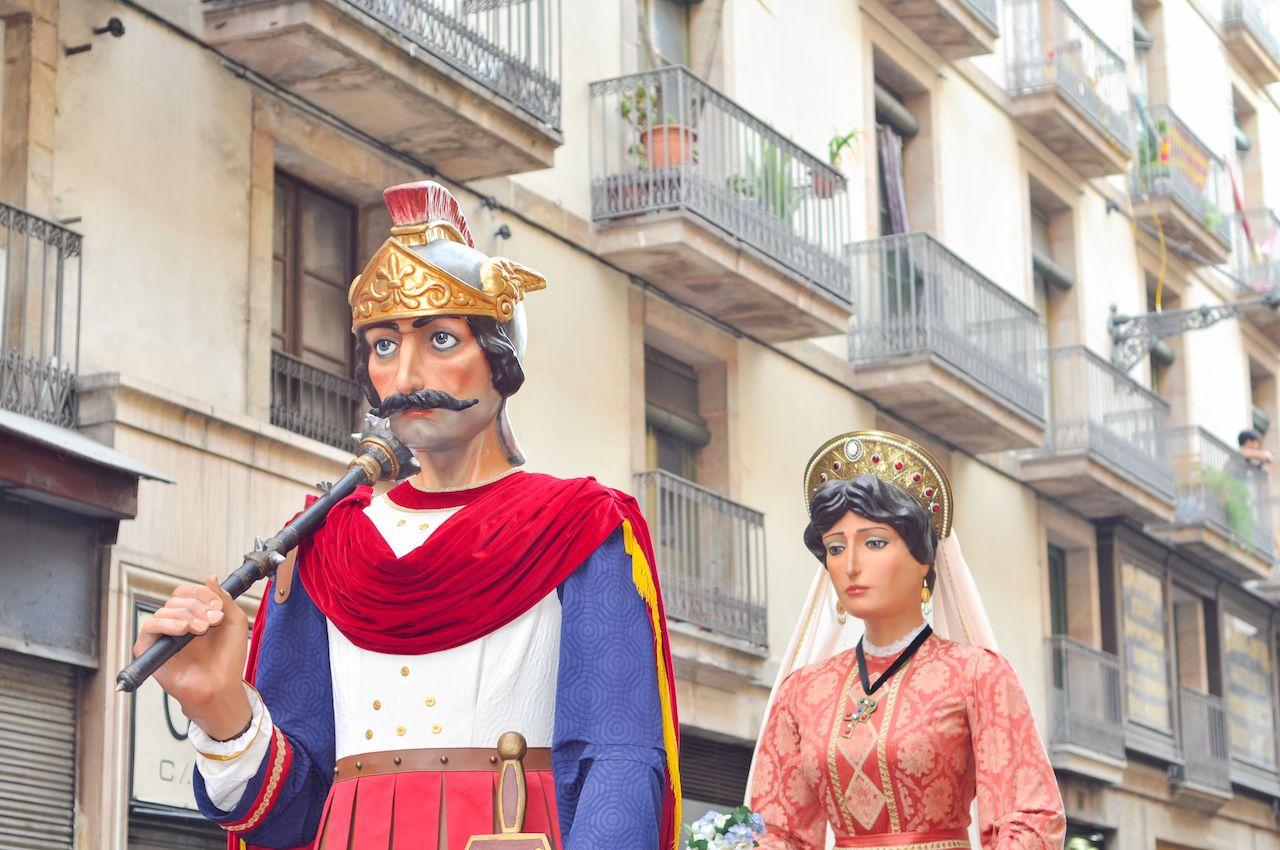 Parade der Riesen in Barcelona, Spanien