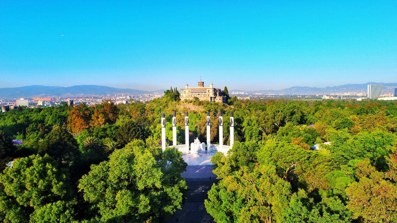Castello di Chapultepec a Città del Messico, vista aerea