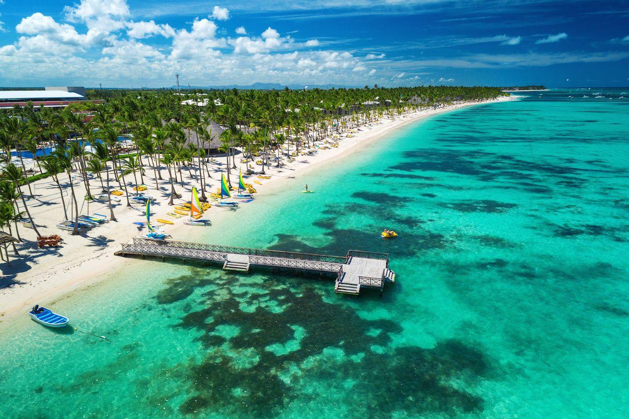 Vista aerea del resort Bavaro in Caraibi, Punta Cana, Repubblica Dominicana