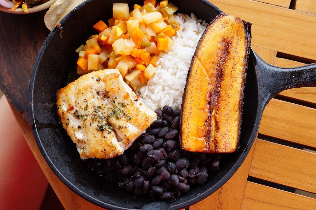 Riso, fagioli e platano