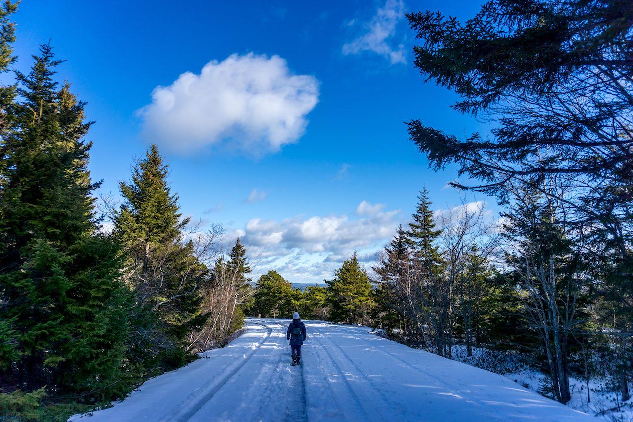 Wandern auf dem Cadillac Mountain, Maine