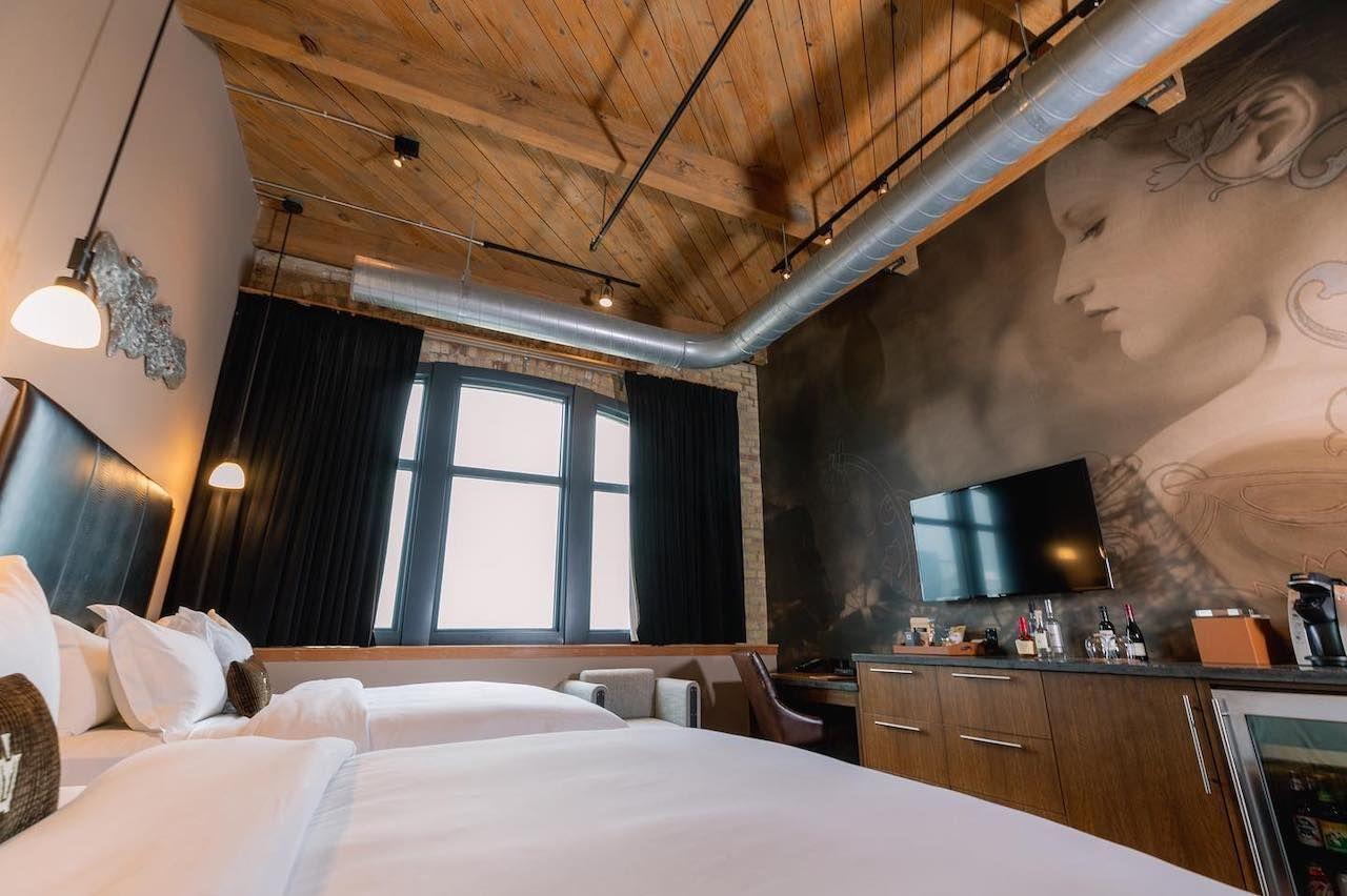 Ein Doppelzimmer im Iron Horse Hotel, Milwaukee