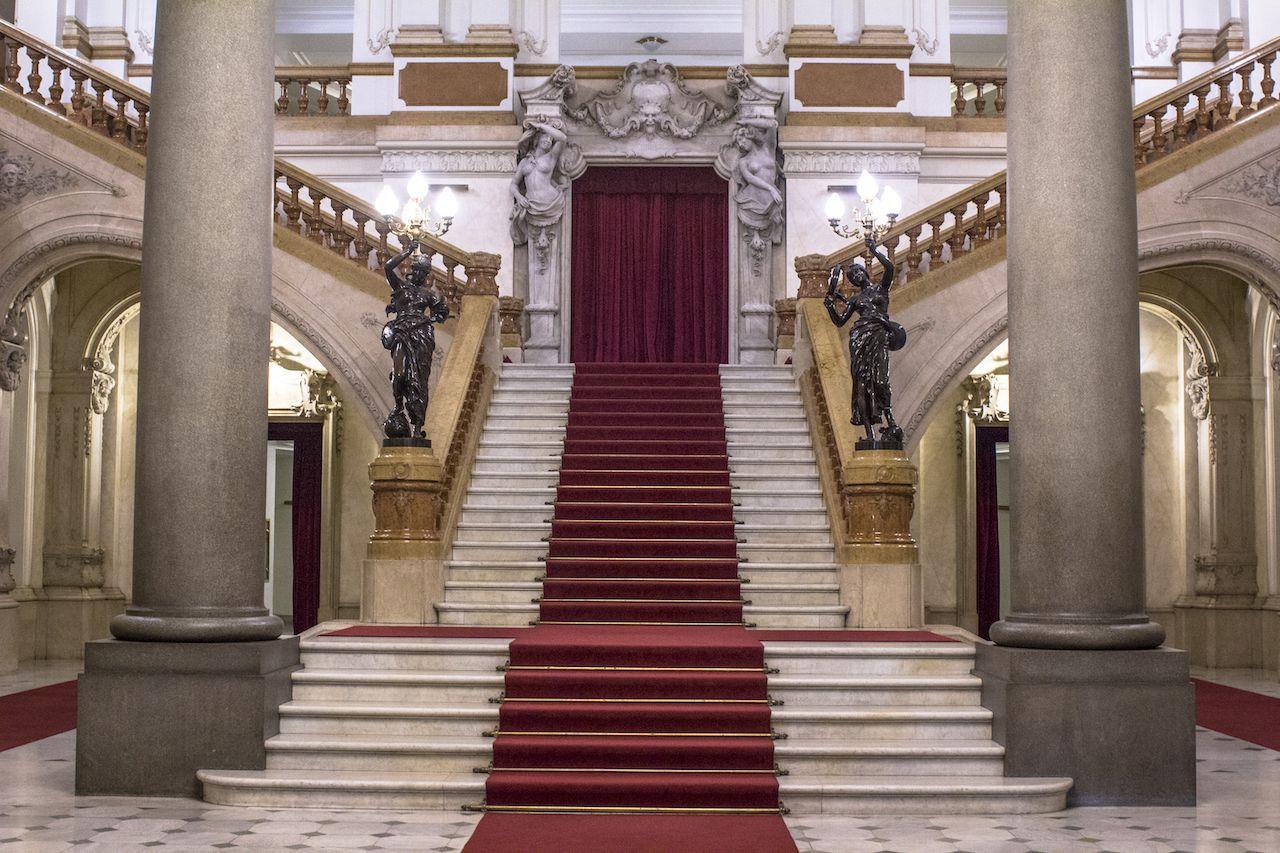 Interno del Teatro Municipale nel centro di San Paolo, Brasile