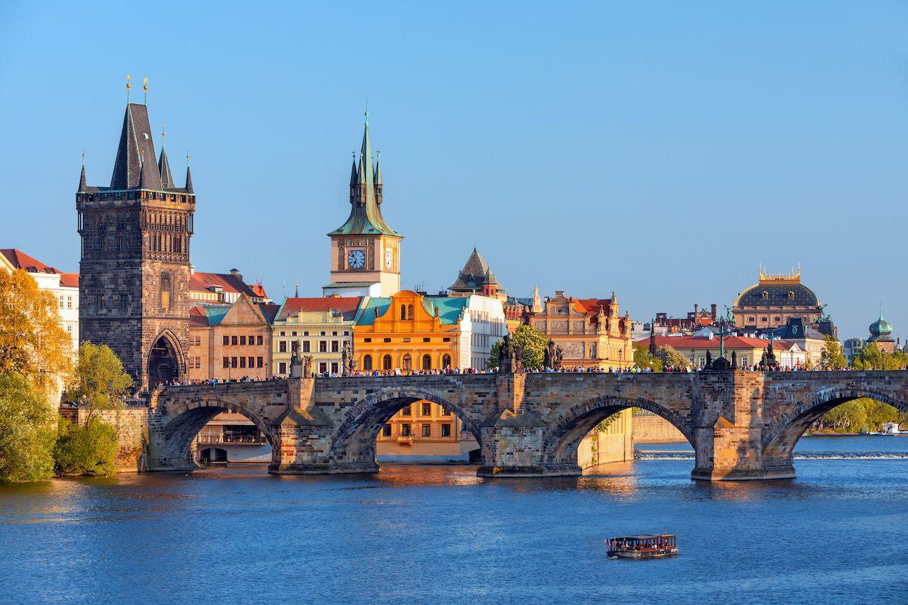 Vista panoramica del centro storico di Praga, edifici e monumenti della città vecchia, Praga, Repubblica Ceca, arte e cultura di Praga