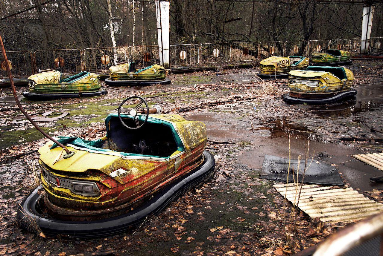 Fiera per bambini a Pripyat, il sito del disastro di Chernobyl, Ucraina