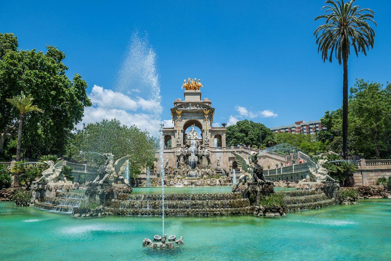 Fontana nel Parco della Ciutadella chiamata Cascada a Barcellona, Spagna