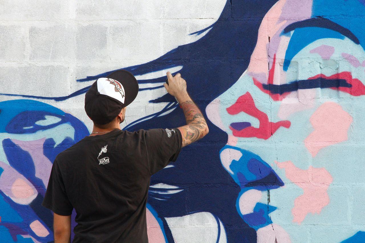 Graffiti und Tanz erstes Festival, Hier riecht es nach Farbe, Madrid, Spanien